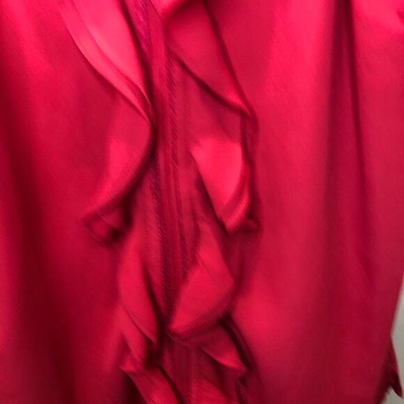 Skies are Blue red/orange ruffle front tank top - Picture 4 of 7